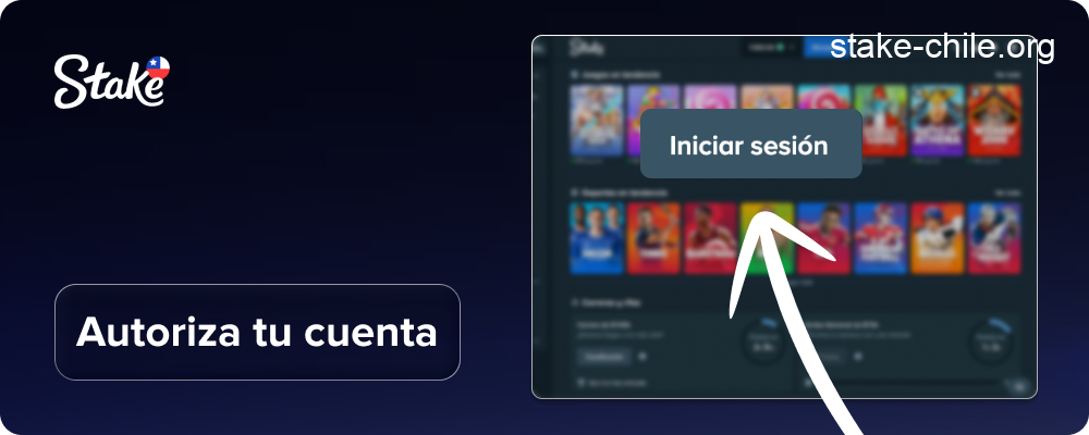 Inicia sesión en tu cuenta de Stake Chile.